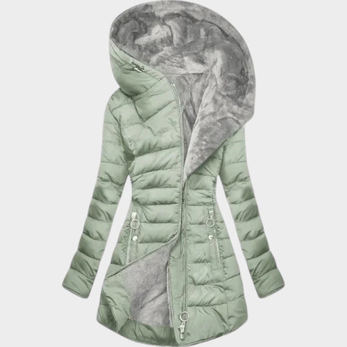 Puffer Fleece Lined Hooded Winter Coat