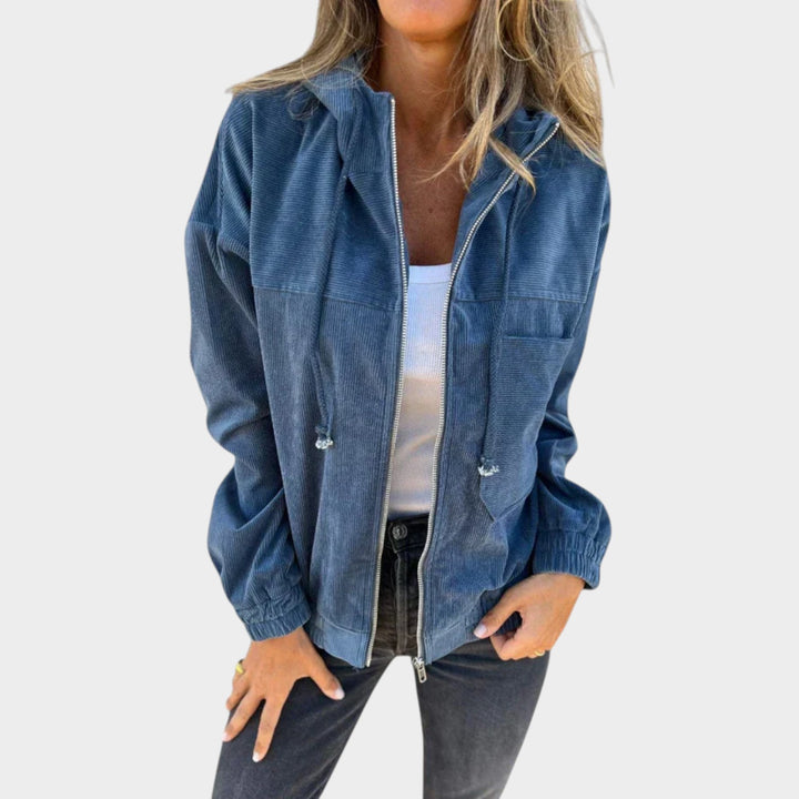 Corduroy Hooded Zip Up Jacket