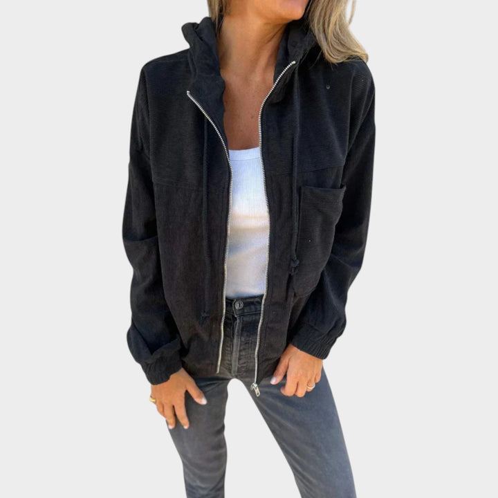 Corduroy Hooded Zip Up Jacket