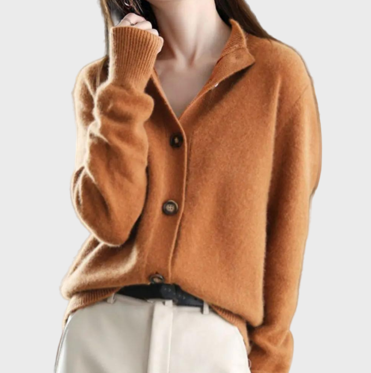 Button Front Relaxed Knitted Cardigan