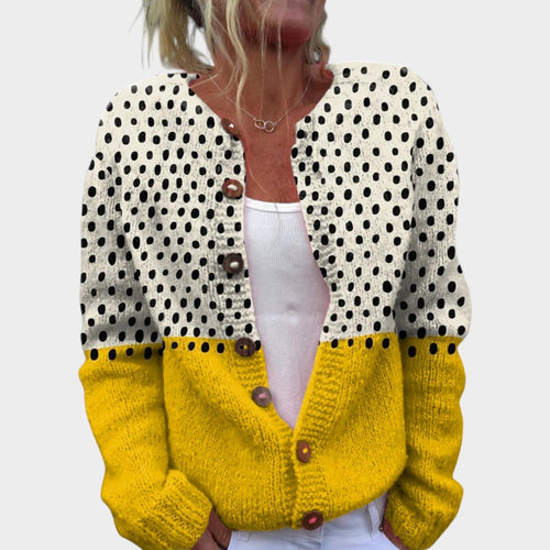 Colour Block Soft Knitted Cardigan