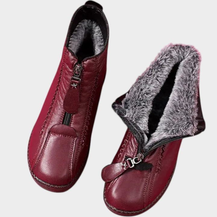 Leather Slip-Resistant Ankle Boots with Side Zip