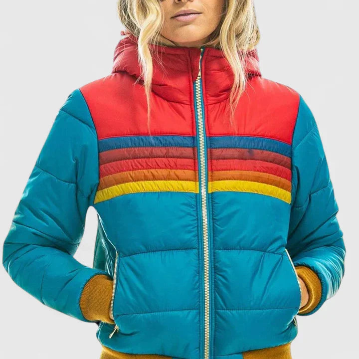 Puffer Retro Striped Winter Jacket