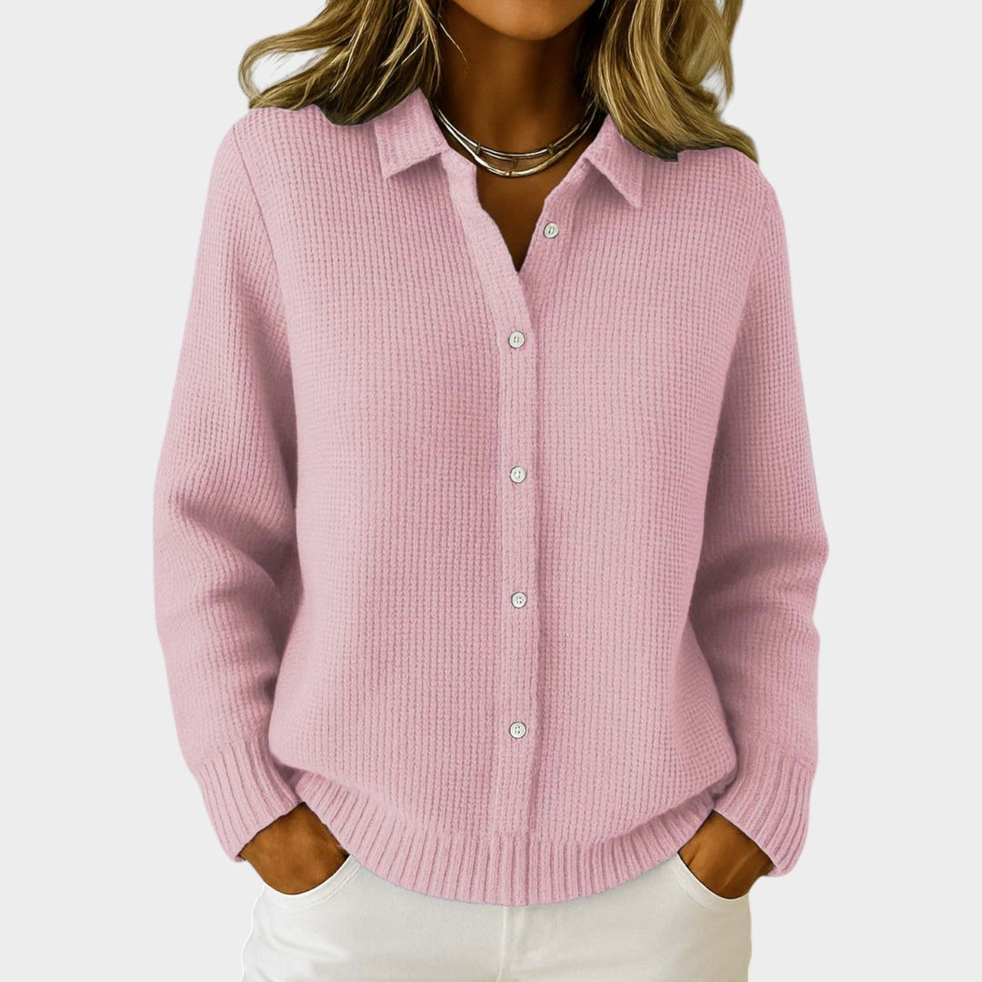 Collared Knitted Button Cardigan