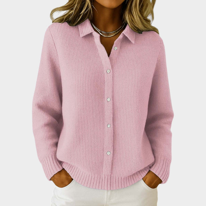 Collared Knitted Button Cardigan