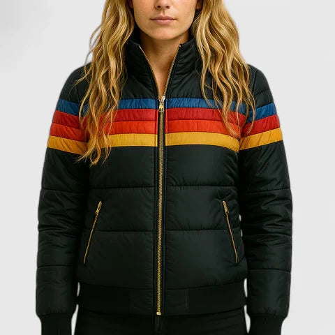 Puffer Retro Striped Winter Jacket