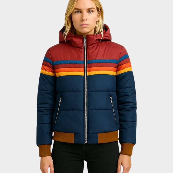 Puffer Retro Striped Winter Jacket