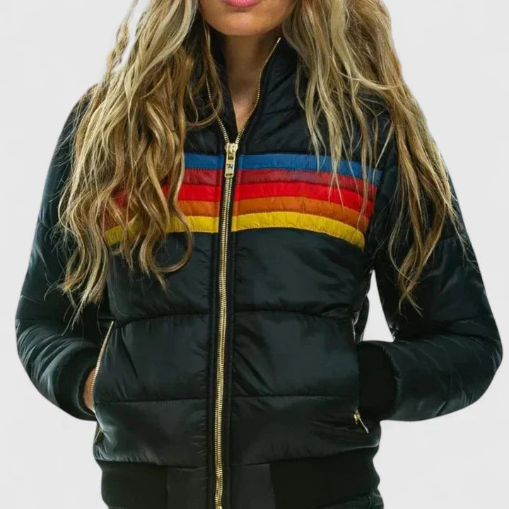 Puffer Retro Striped Winter Jacket