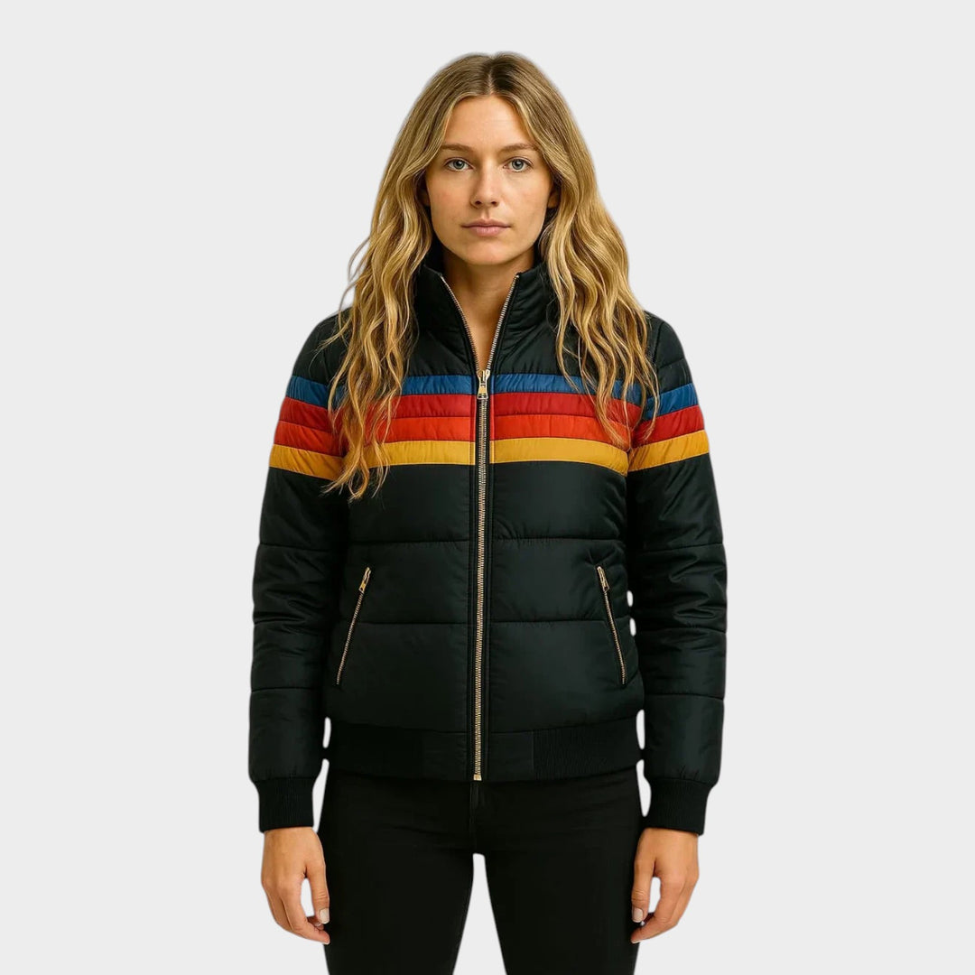 Puffer Retro Striped Winter Jacket