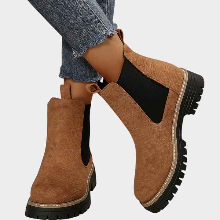Suede Platform Chelsea Boots