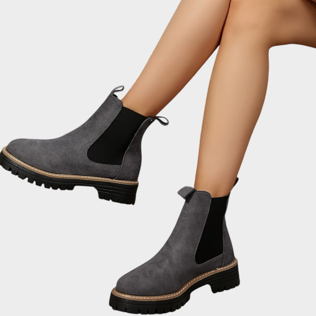 Suede Platform Chelsea Boots