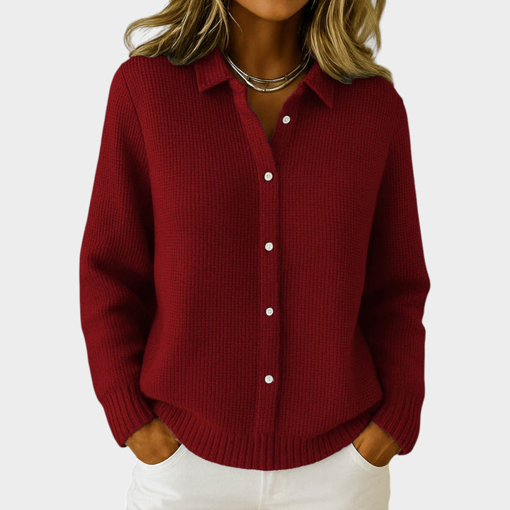 Collared Knitted Button Cardigan