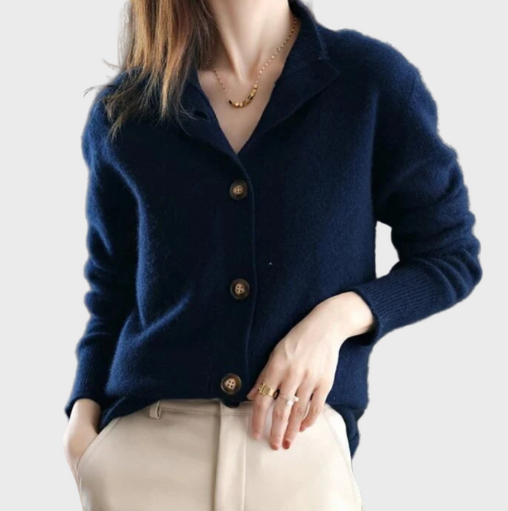 Button Front Relaxed Knitted Cardigan