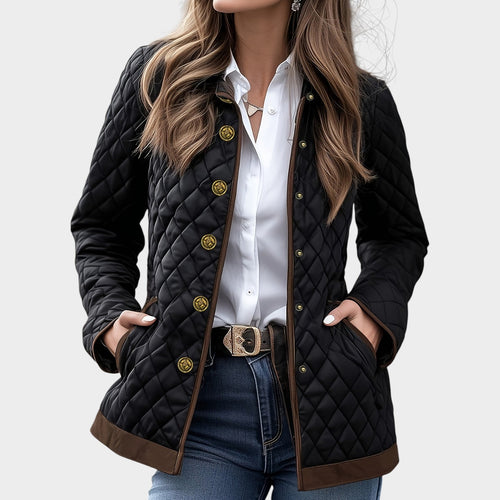 Women’s Quilted Jacket Casual Button Front