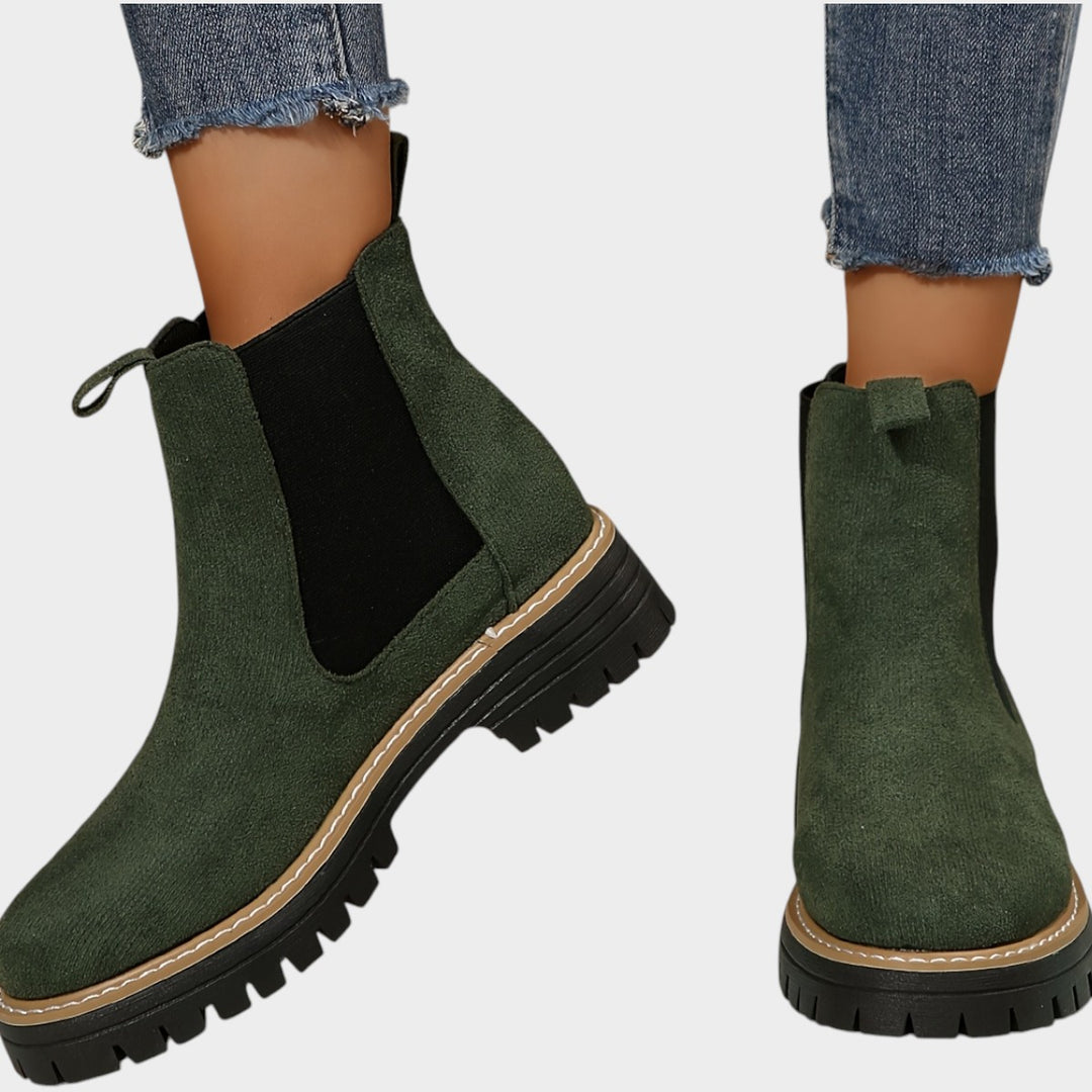 Suede Platform Chelsea Boots