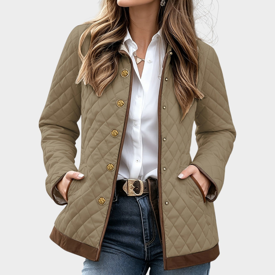 Women’s Quilted Jacket Casual Button Front