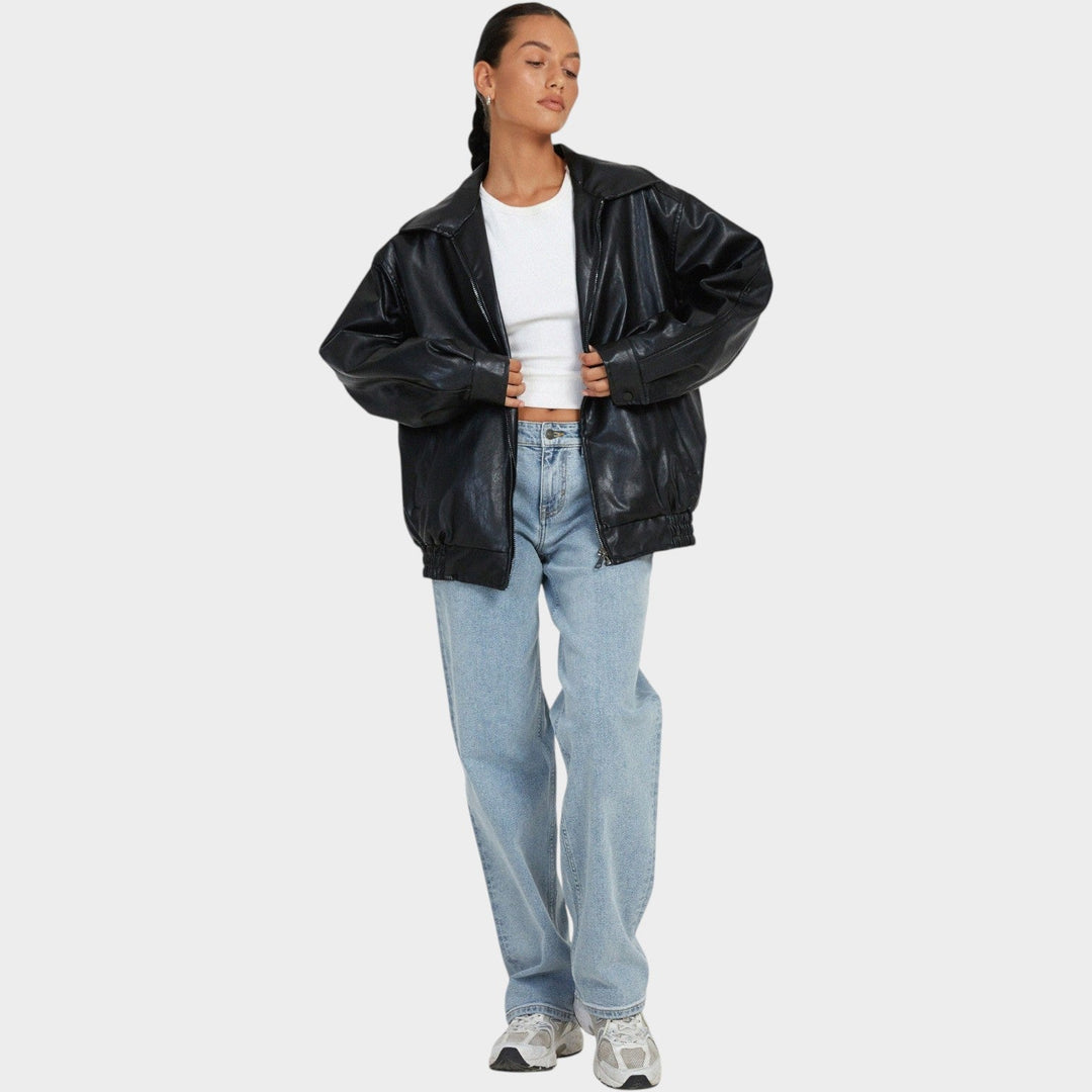 Women's Oversized Leather Jacket