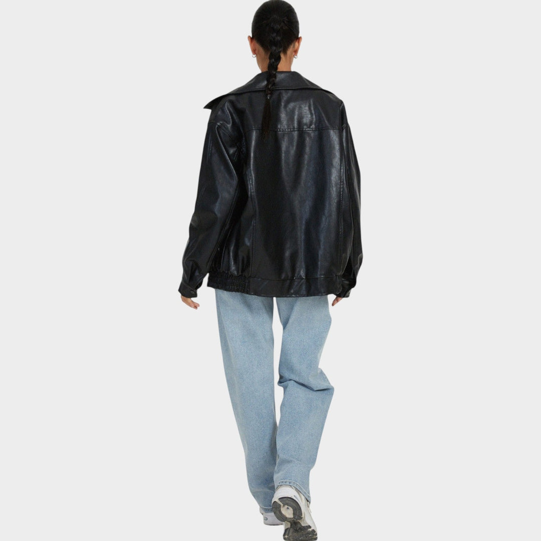 Women's Oversized Leather Jacket
