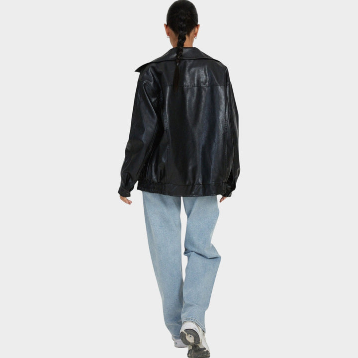 Women's Oversized Leather Jacket