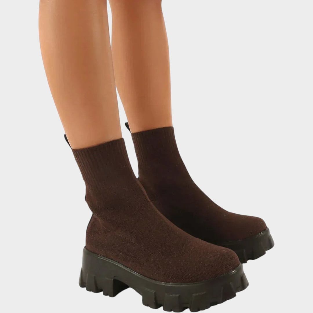 Stretch Knit Ankle Boots