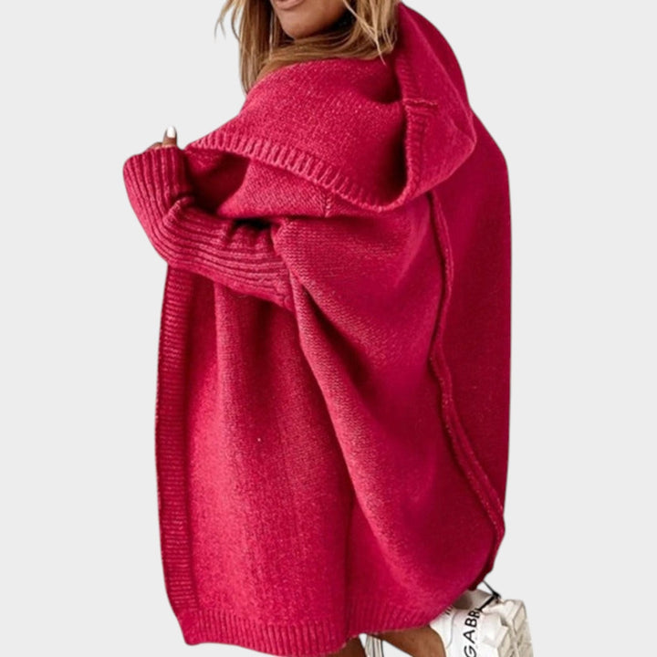 Chunky Knitted Open Front Hooded Cardigan