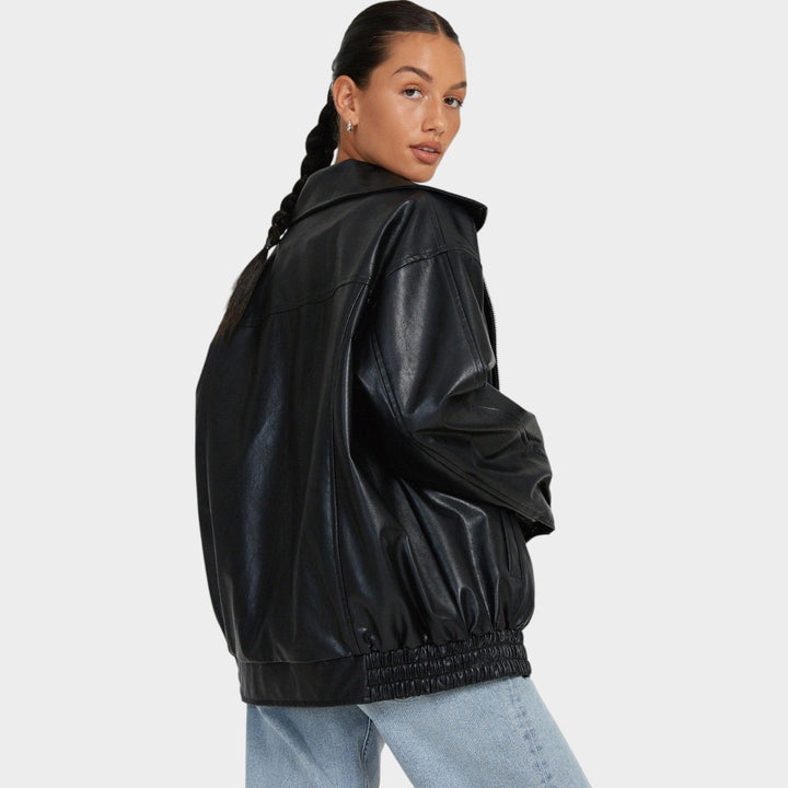 Women's Oversized Leather Jacket