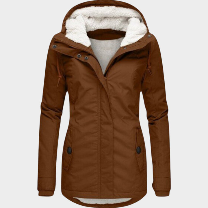 Hooded Pleated Wool Winter Coat