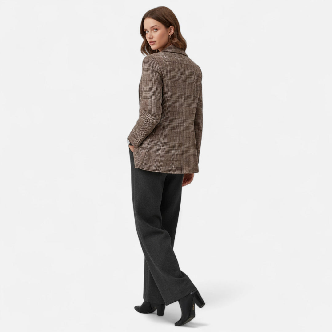 Women's Blazer Casual Tailored Plaid