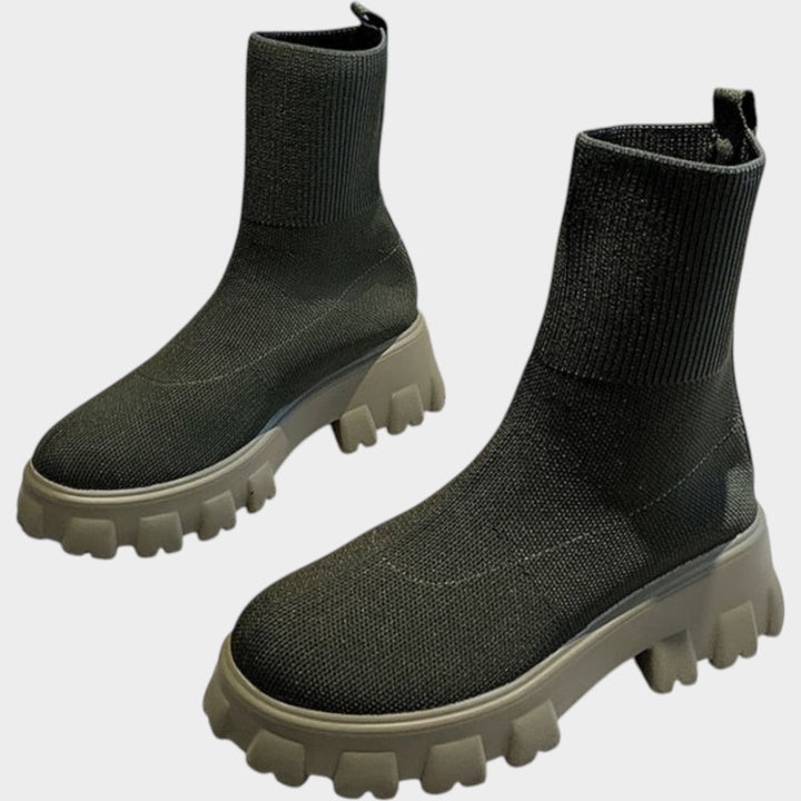 Stretch Knit Ankle Boots