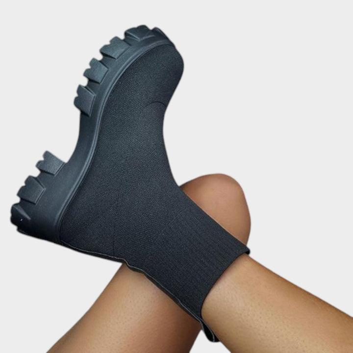 Stretch Knit Ankle Boots