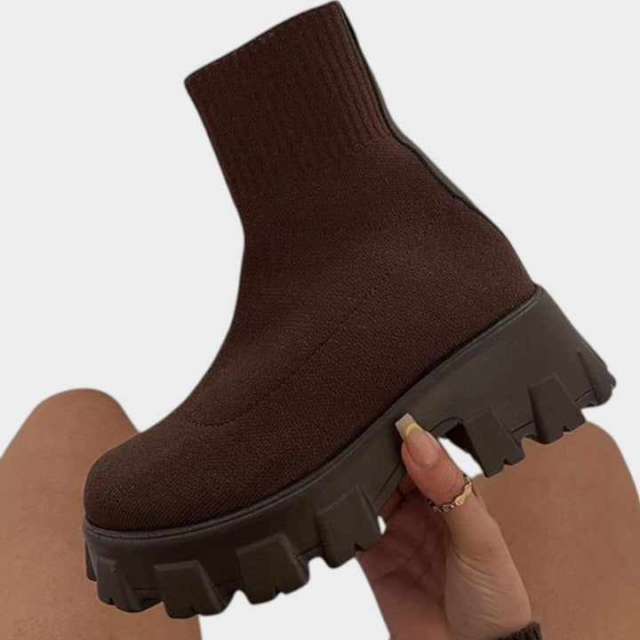 Stretch Knit Ankle Boots