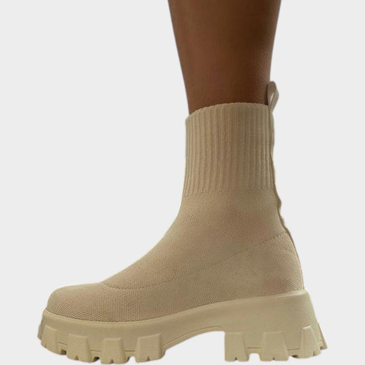 Stretch Knit Ankle Boots
