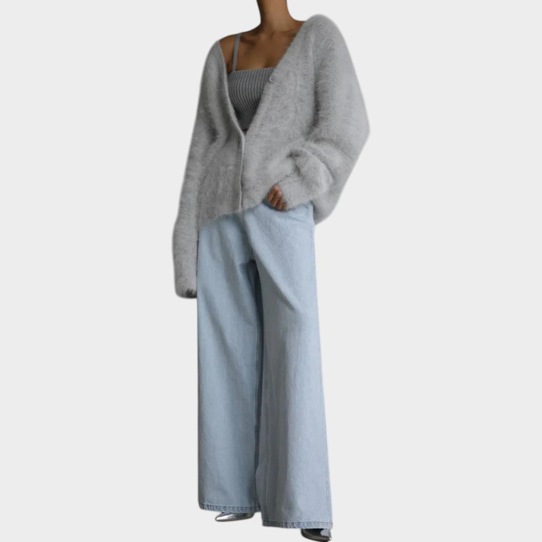 Oversized Soft Knitted Button Front Cardigan