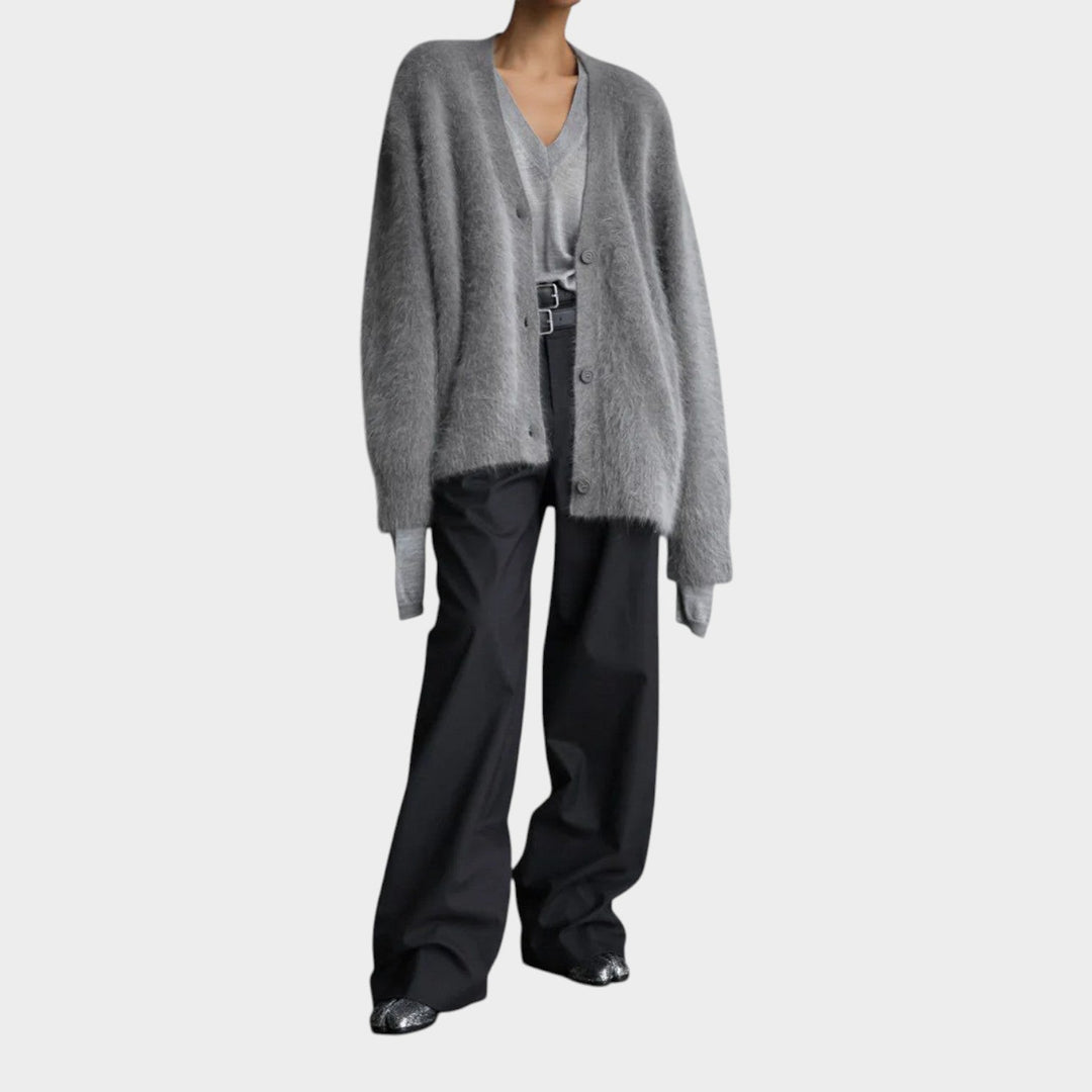 Oversized Soft Knitted Button Front Cardigan