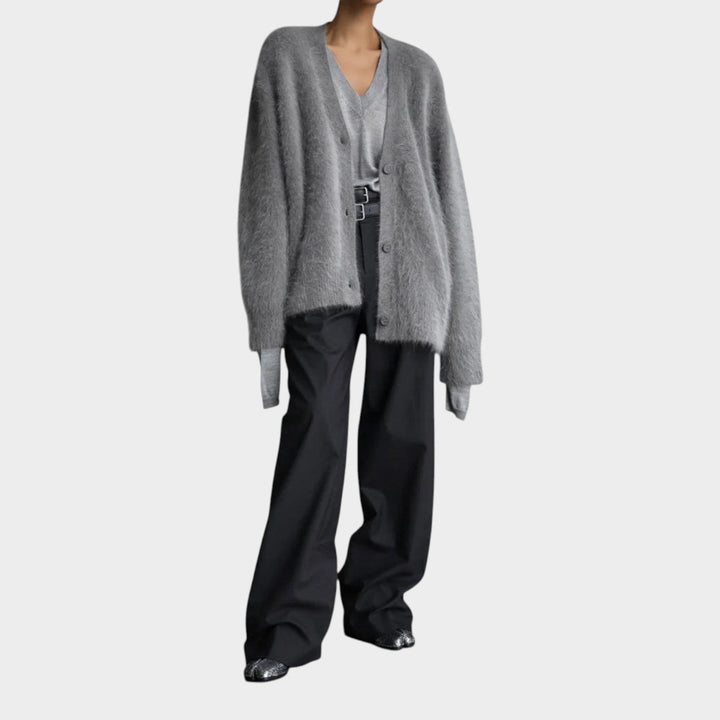 Oversized Soft Knitted Button Front Cardigan