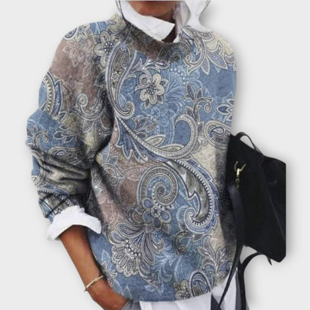 Floral Knitted Crew Neck Jumper