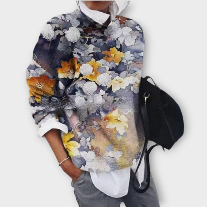 Floral Knitted Crew Neck Jumper