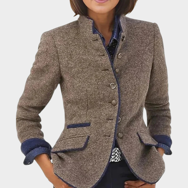 Women’s Blazer Workwear Tailored Stand Collar Button Front