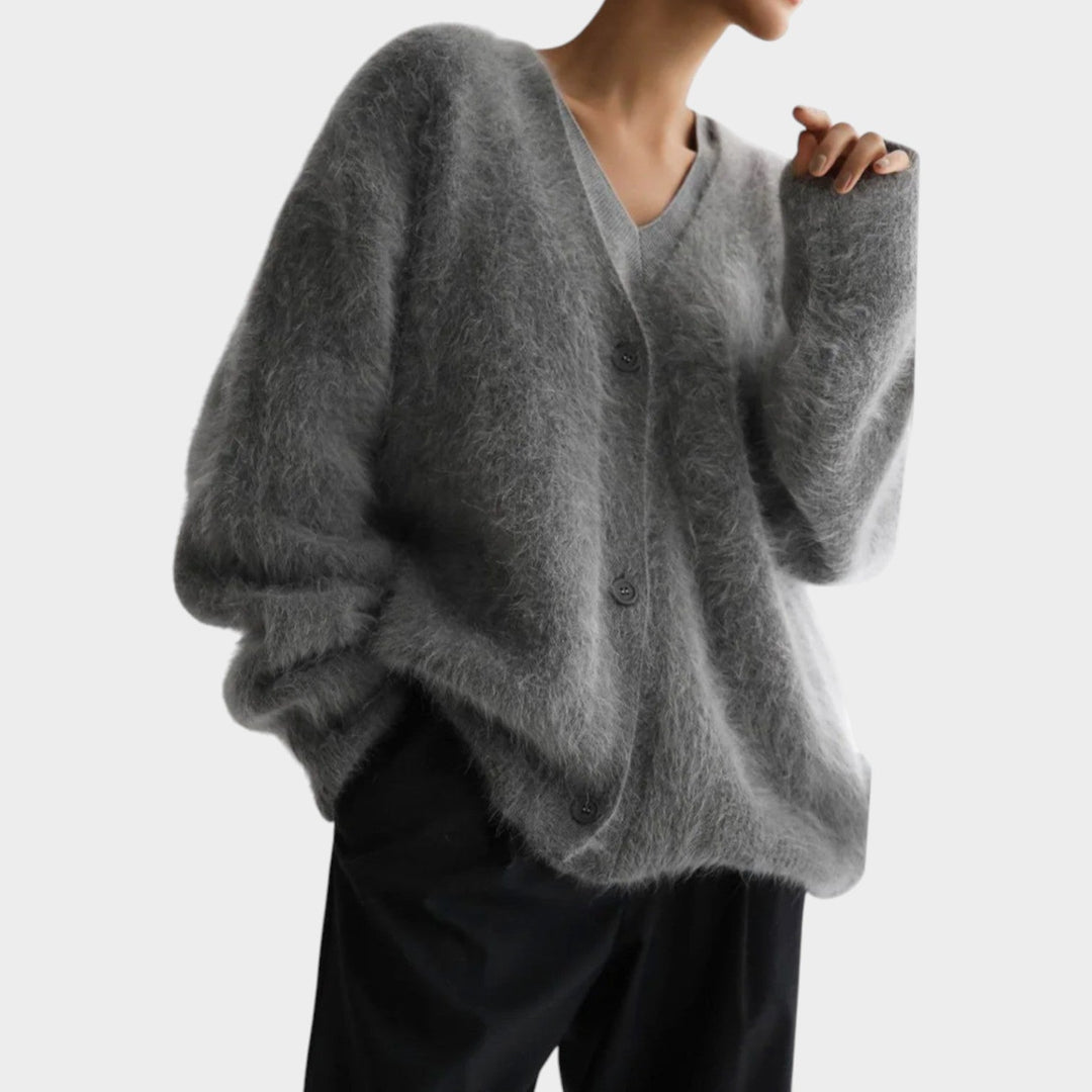 Oversized Soft Knitted Button Front Cardigan