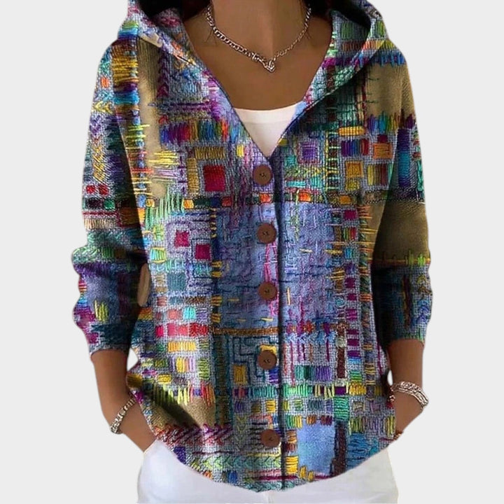 Hooded Knitted Pattern Cardigan