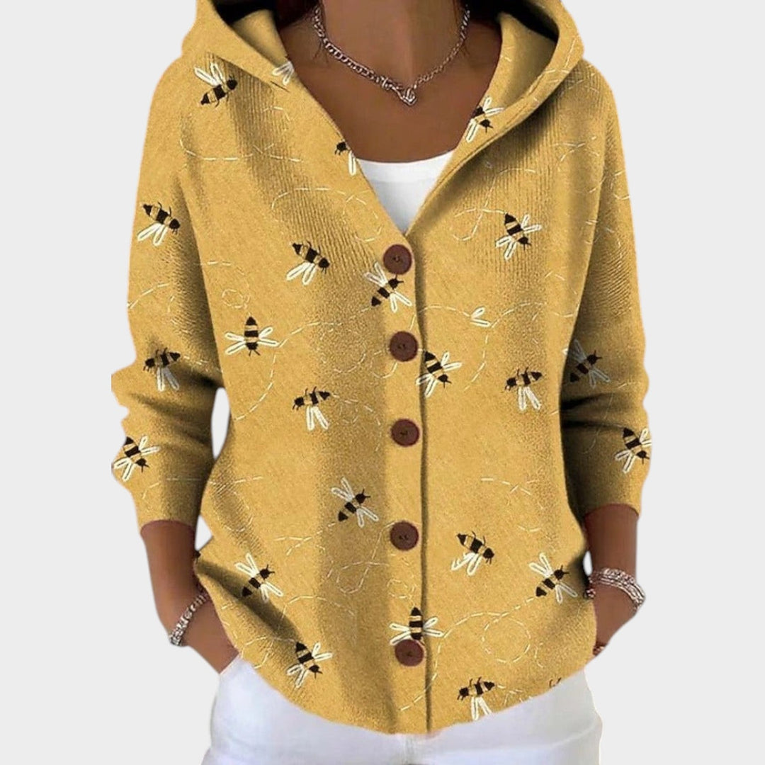 Hooded Knitted Pattern Cardigan