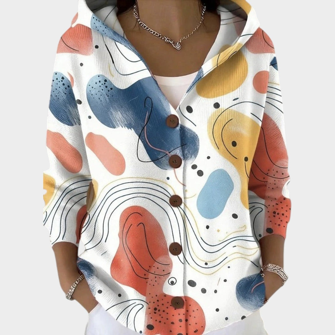 Hooded Knitted Pattern Cardigan
