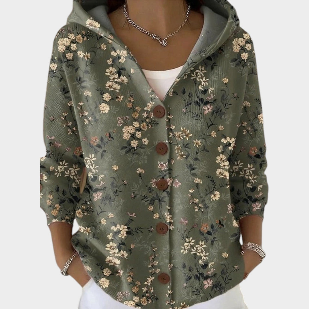 Hooded Knitted Pattern Cardigan