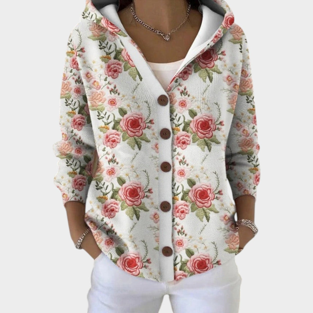 Hooded Knitted Pattern Cardigan