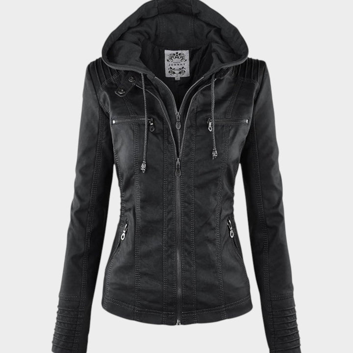 Leather Hooded Jacket