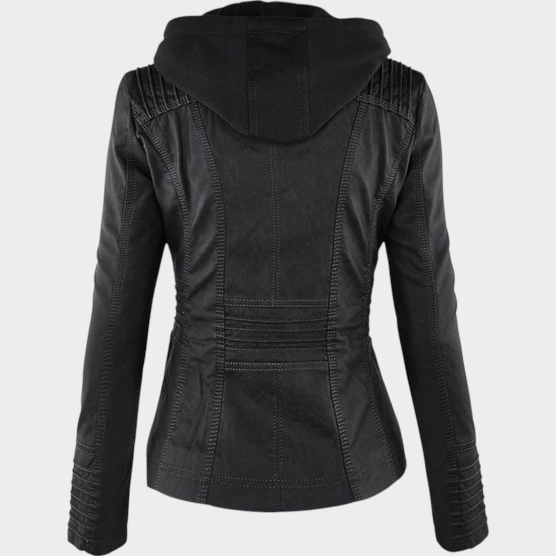 Leather Hooded Jacket