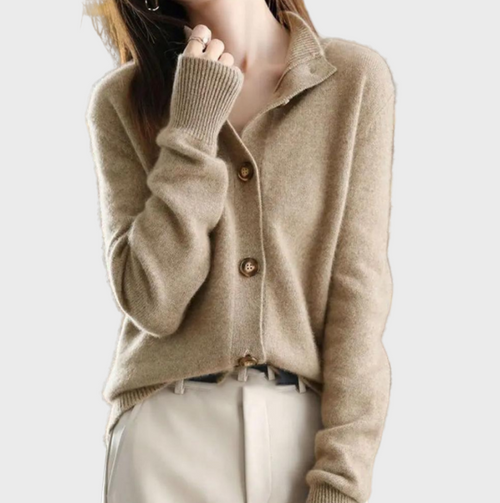 Button Front Relaxed Knitted Cardigan