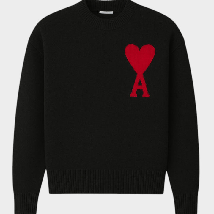 Heart Crew Neck Knitted Jumper