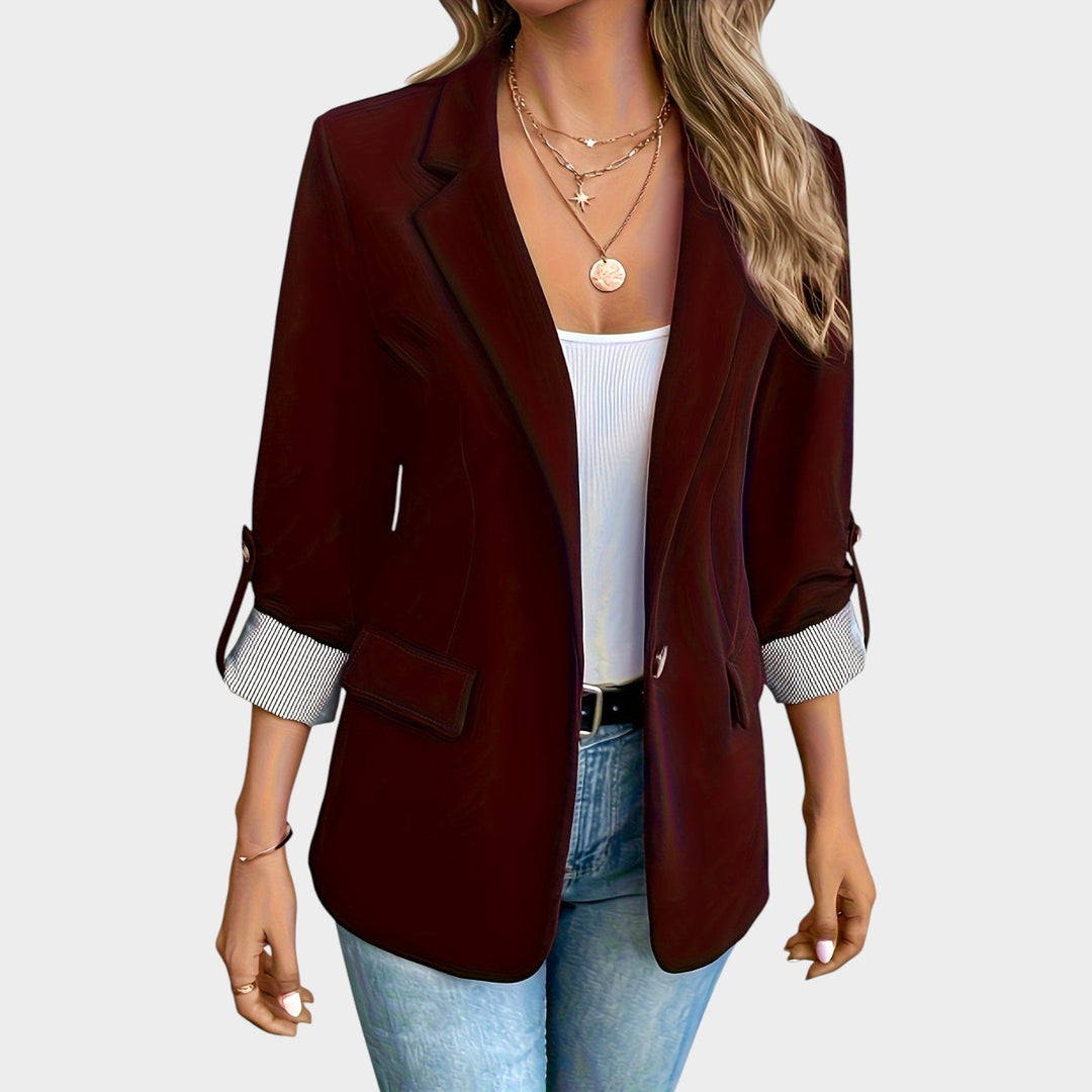Women’s Blazer Business Tailored Fit Rolled Sleeve