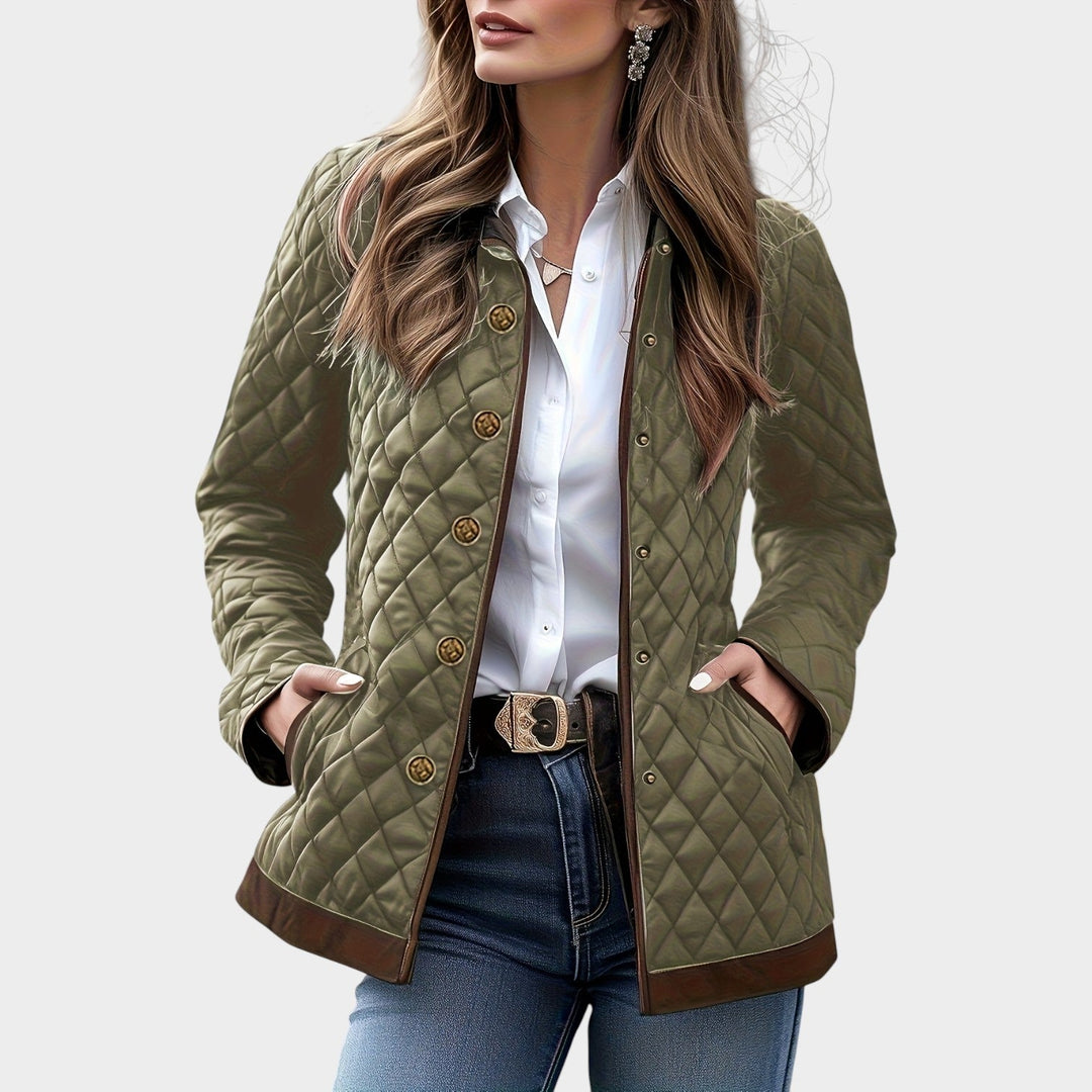 Women’s Quilted Jacket Casual Button Front